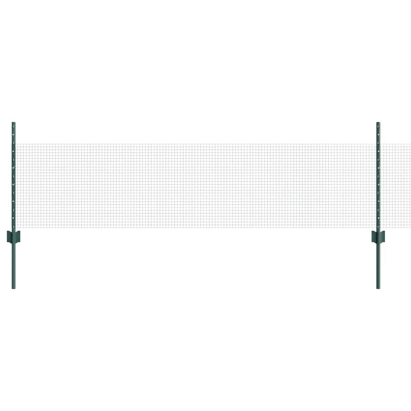 vidaXL Kerítés oszlopokkal Zöld 0.5 x 50 m Acél