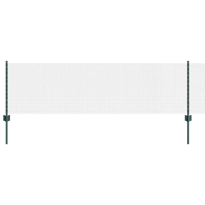 vidaXL Kerítés oszlopokkal Zöld 0.6 x 50 m Acél