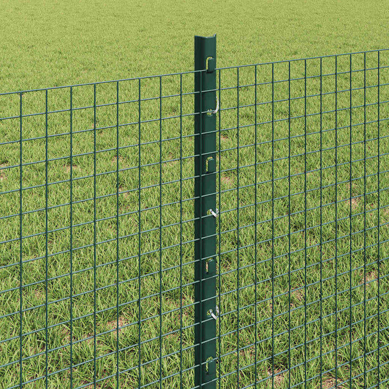 vidaXL Kerítés oszlopokkal Zöld 0.6 x 50 m Acél