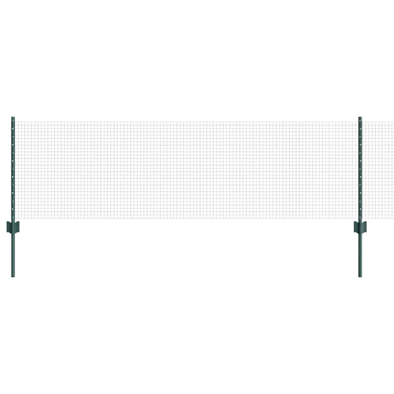 vidaXL Kerítés oszlopokkal Zöld 0.6 x 50 m Acél