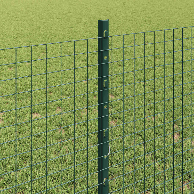 vidaXL Kerítés oszlopokkal Zöld 0.8 x 50 m Acél