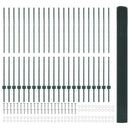 vidaXL Kerítés oszlopokkal Zöld 1.4 x 50 m Acél
