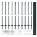 vidaXL Kerítés oszlopokkal Zöld 1.5 x 50 m Acél