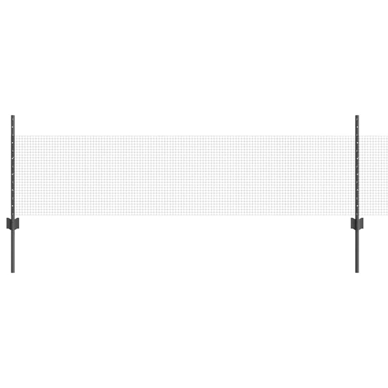 vidaXL Kerítés oszlopokkal Szürke 0.5 x 10 m Acél