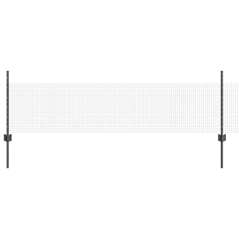 vidaXL Kerítés oszlopokkal Szürke 0.5 x 10 m Acél