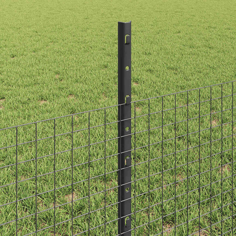 vidaXL Kerítés oszlopokkal Szürke 0.5 x 10 m Acél
