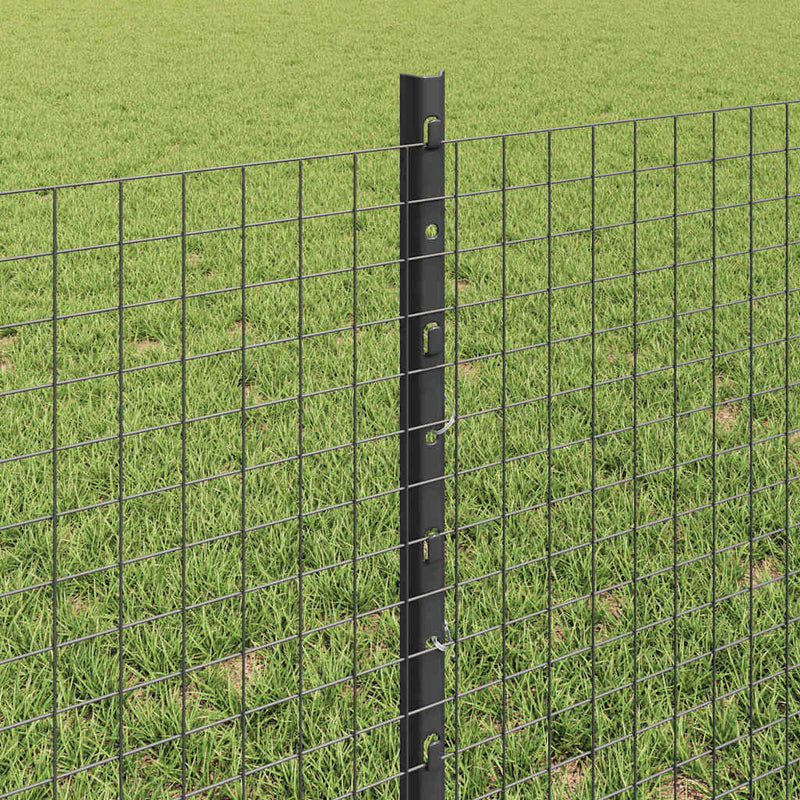 vidaXL Kerítés oszlopokkal Szürke 0,6 x 10 m Acél