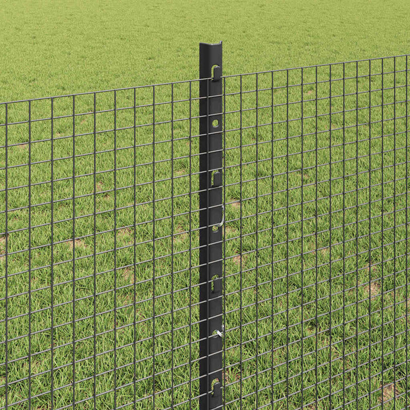 vidaXL Kerítés oszlopokkal Szürke 0.8 x 10 m Acél