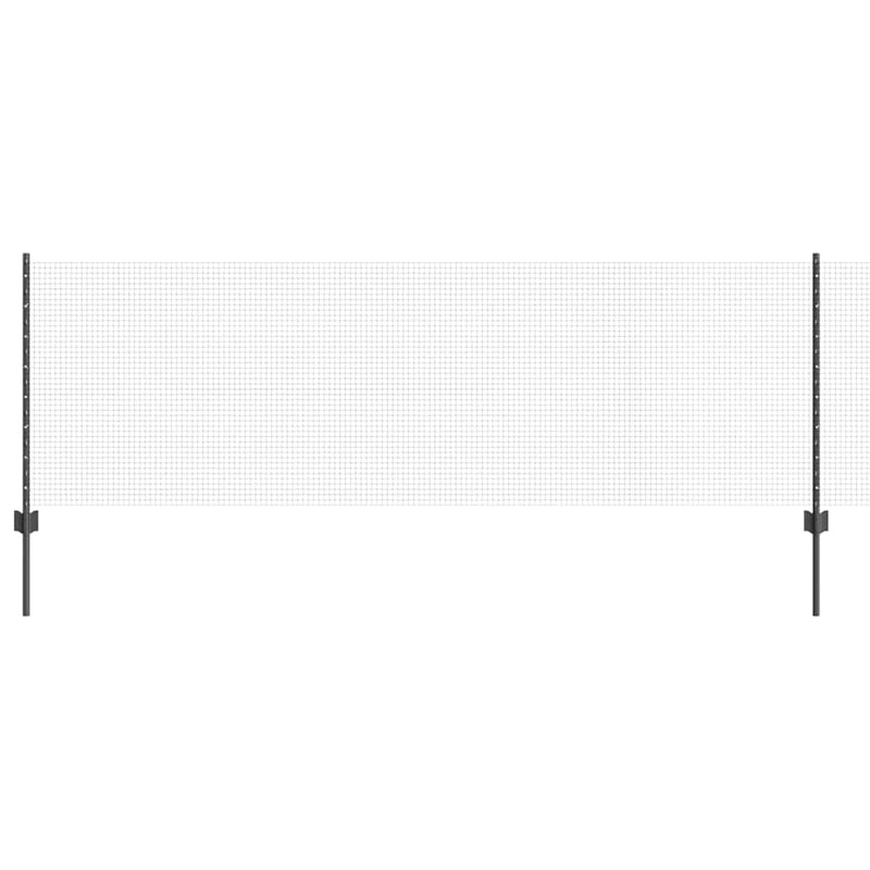 vidaXL Kerítés oszlopokkal Szürke 0.8 x 10 m Acél
