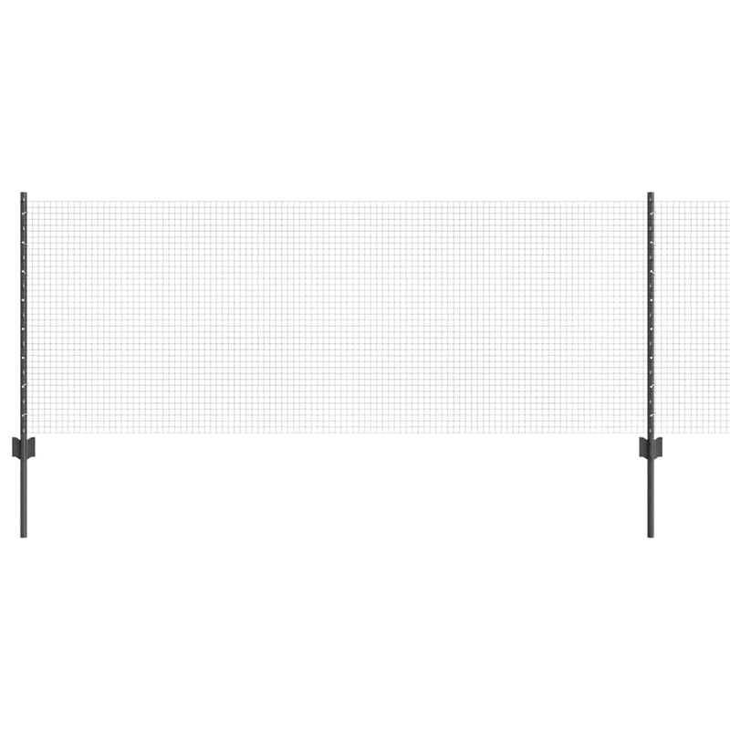 vidaXL Kerítés oszlopokkal Szürke 0.8 x 10 m Acél