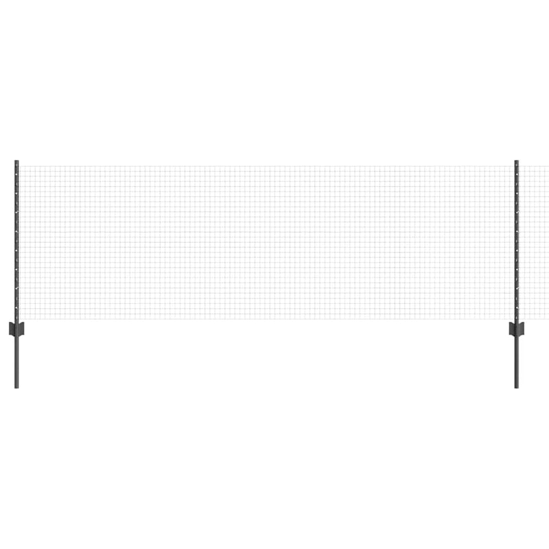 vidaXL Kerítés oszlopokkal Szürke 0.8 x 10 m Acél