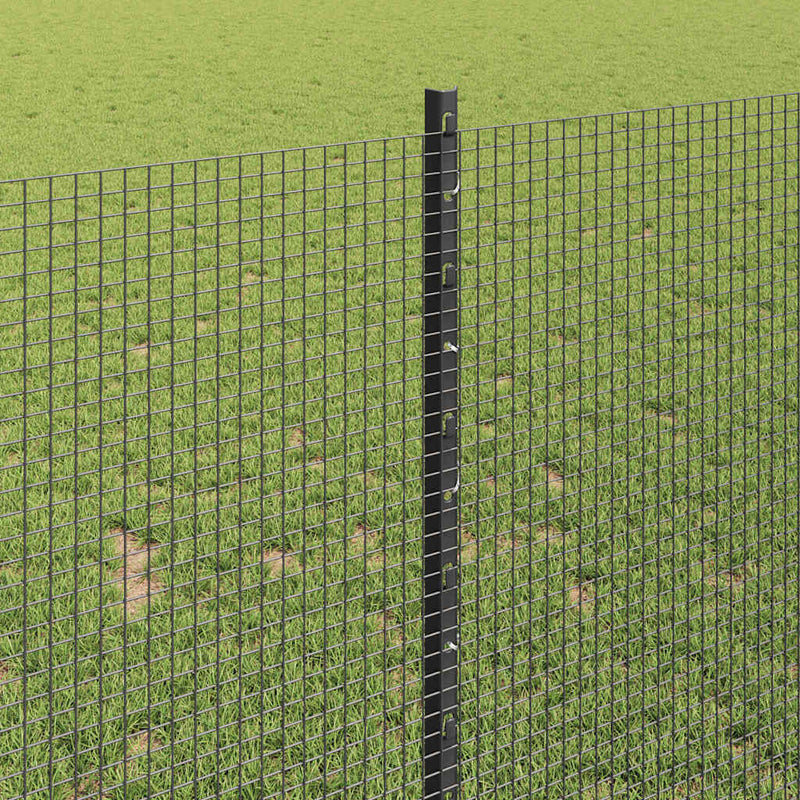 vidaXL Kerítés oszlopokkal Szürke 1 x 10 m Acél