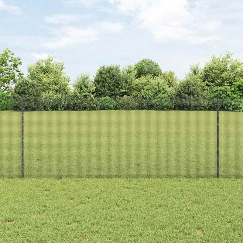 vidaXL Kerítés oszlopokkal Szürke 1 x 10 m Acél