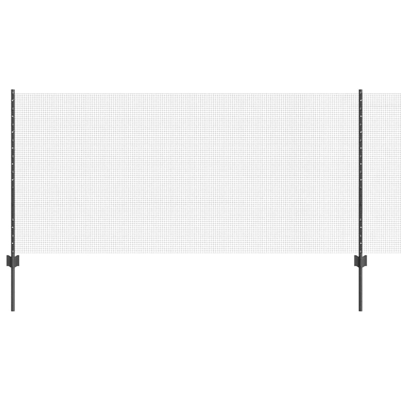 vidaXL Kerítés oszlopokkal Szürke 1 x 10 m Acél