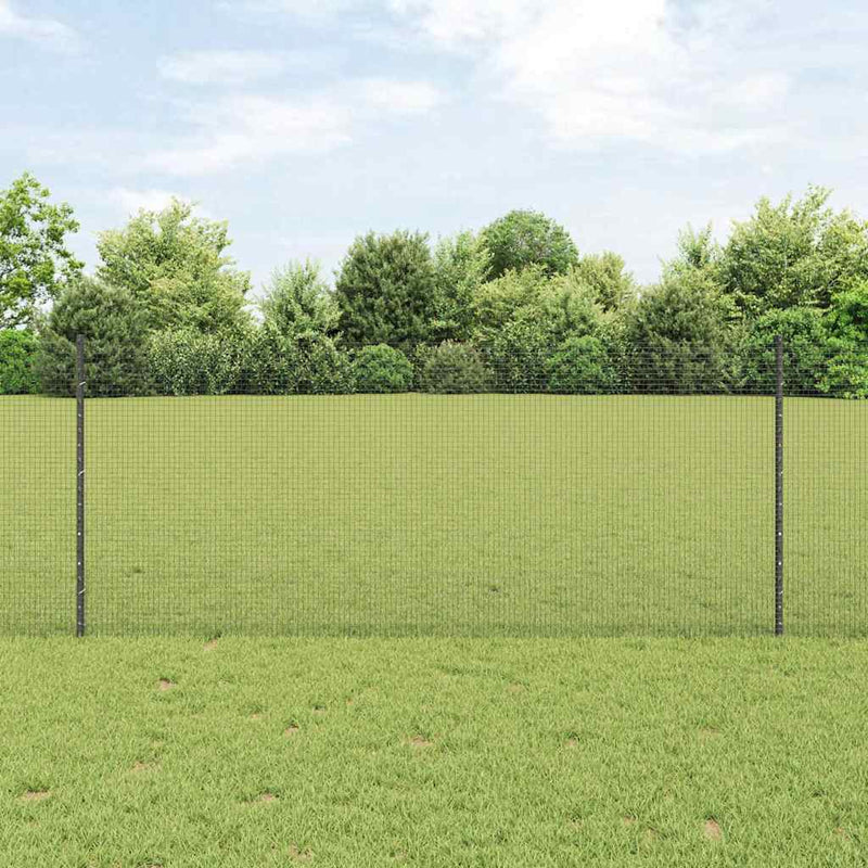 vidaXL Kerítés oszlopokkal Szürke 1 x 10 m Acél