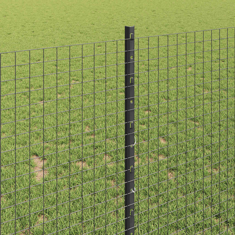 vidaXL Kerítés oszlopokkal Szürke 1 x 10 m Acél