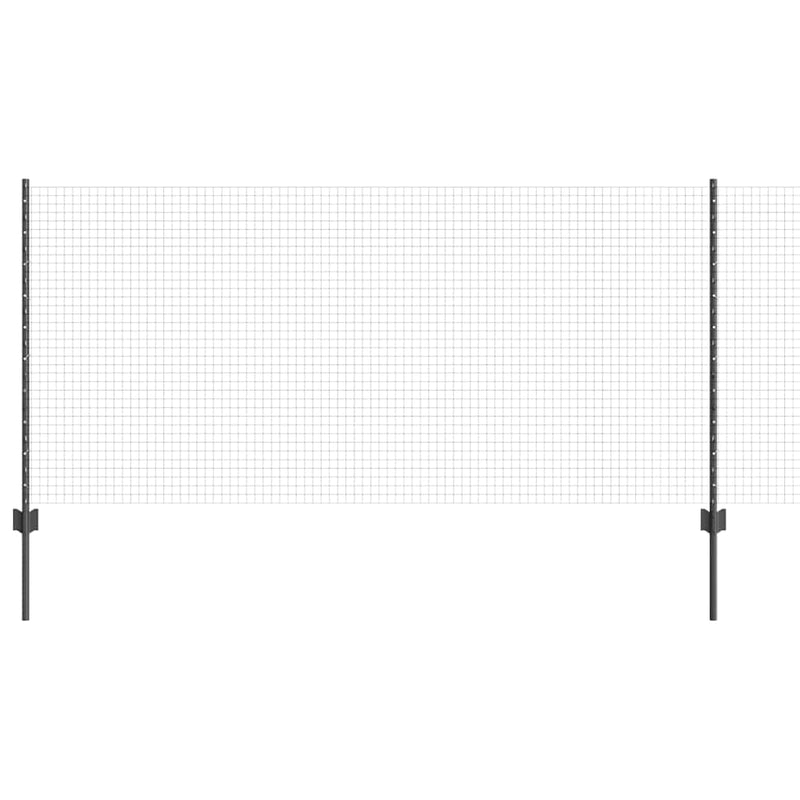 vidaXL Kerítés oszlopokkal Szürke 1 x 10 m Acél