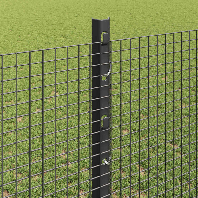 vidaXL Kerítés oszlopokkal Szürke 1.2 x 10 m Acél