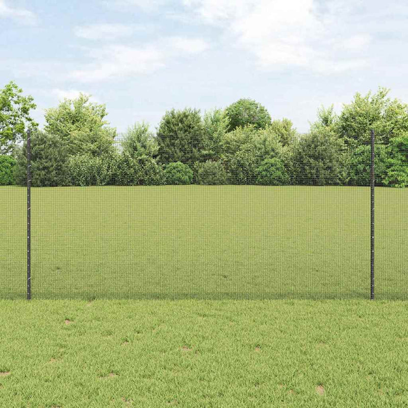 vidaXL Kerítés oszlopokkal Szürke 1.2 x 10 m Acél