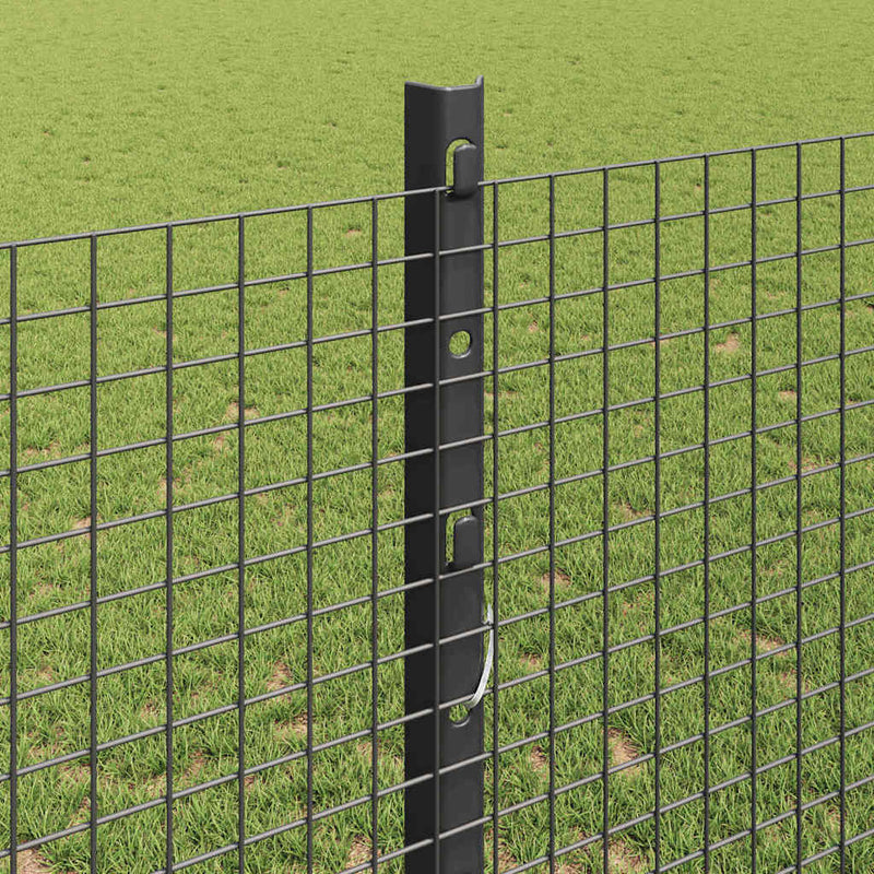 vidaXL Kerítés oszlopokkal Szürke 1.2 x 10 m Acél