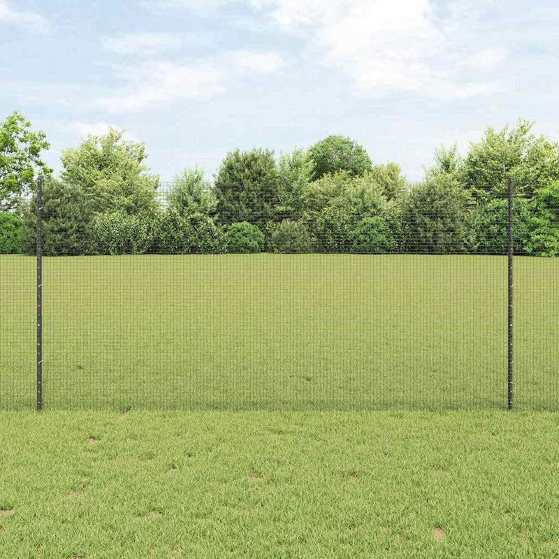 vidaXL Kerítés oszlopokkal Szürke 1.2 x 10 m Acél