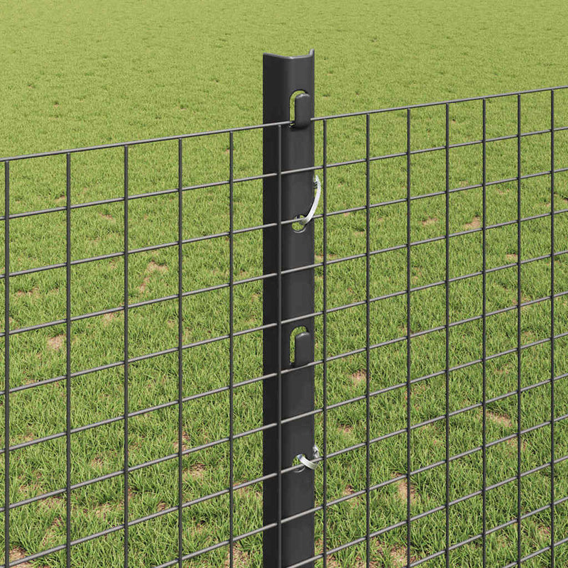 vidaXL Kerítés oszlopokkal Szürke 1.2 x 10 m Acél