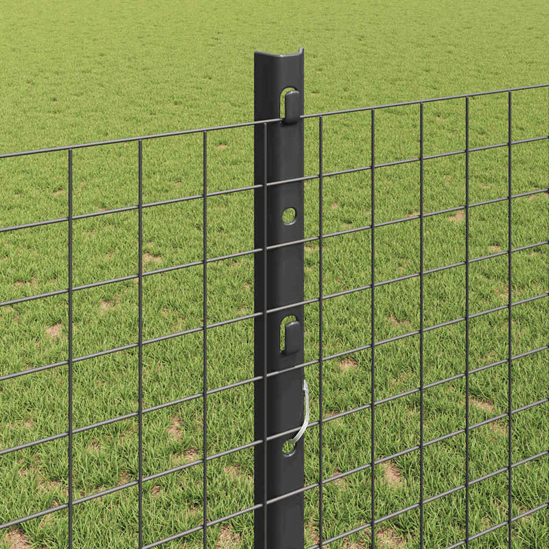 vidaXL Kerítés oszlopokkal Szürke 1.2 x 10 m Acél