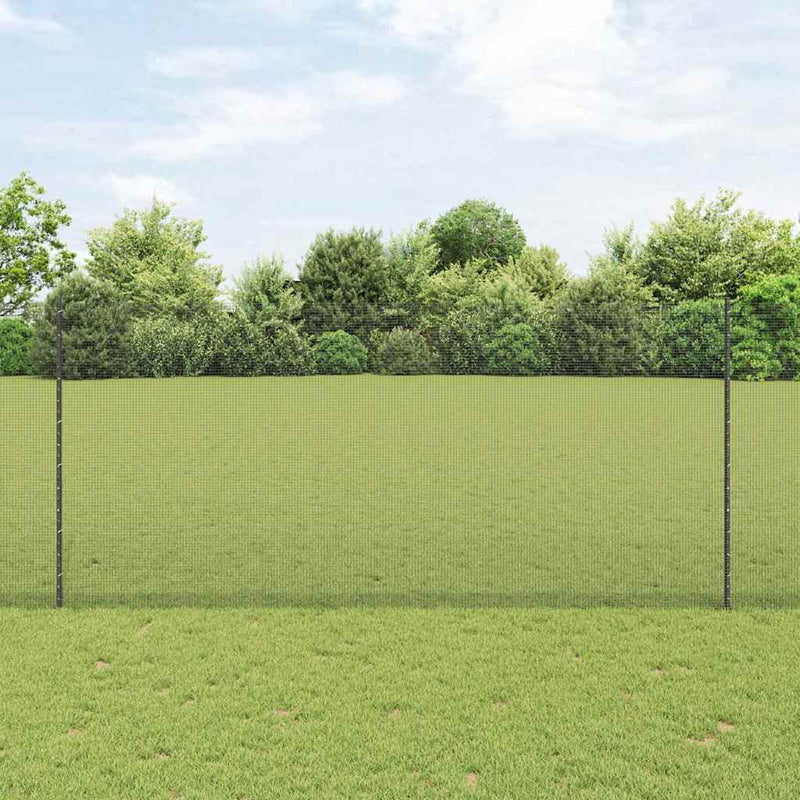 vidaXL Kerítés oszlopokkal Szürke 1.4 x 10 m Acél
