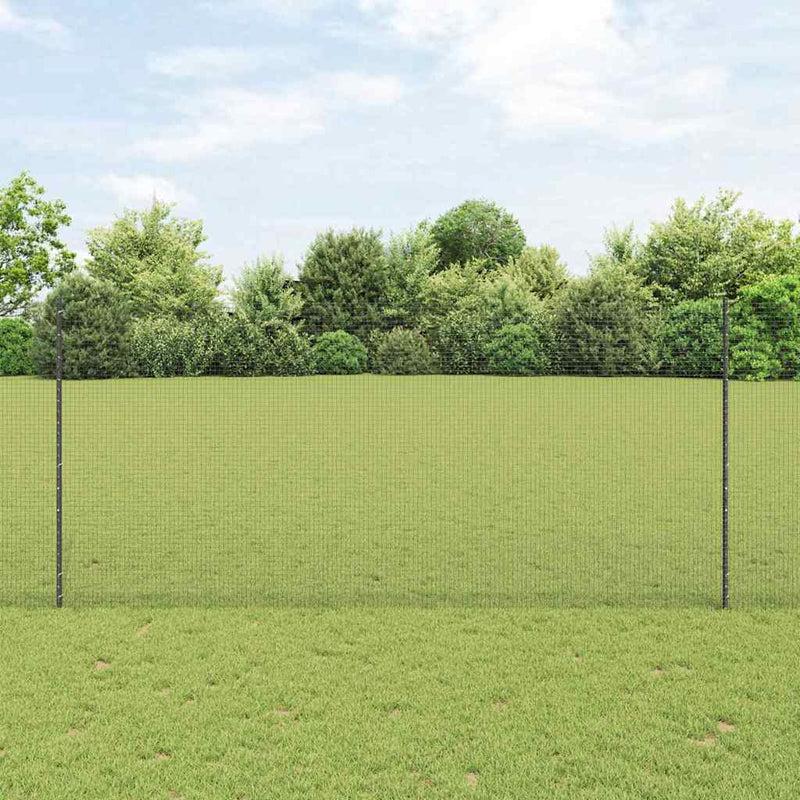 vidaXL Kerítés oszlopokkal Szürke 1.4 x 10 m Acél