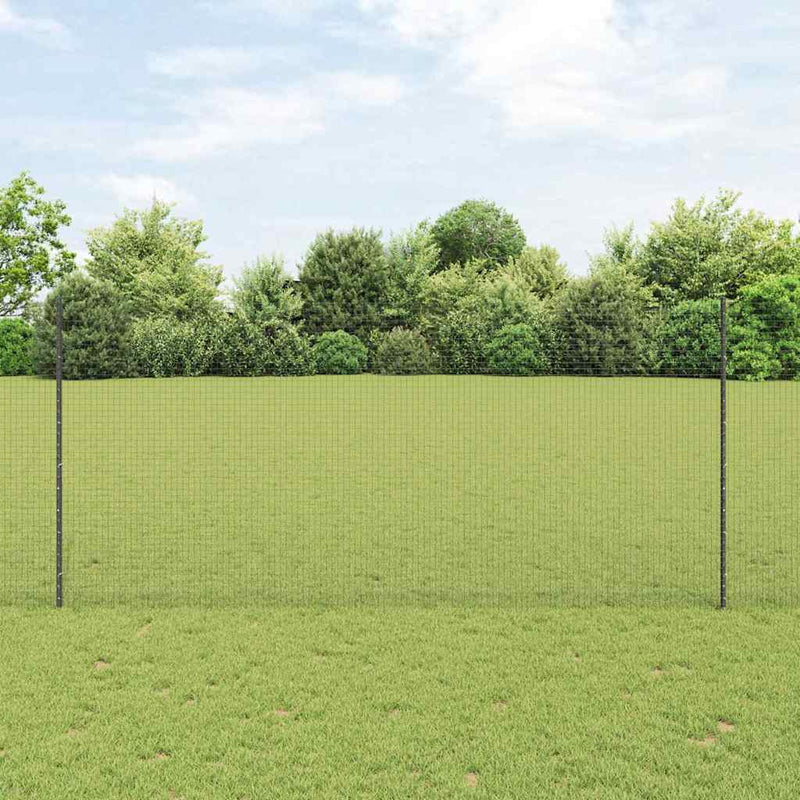 vidaXL Kerítés oszlopokkal Szürke 1.4 x 10 m Acél