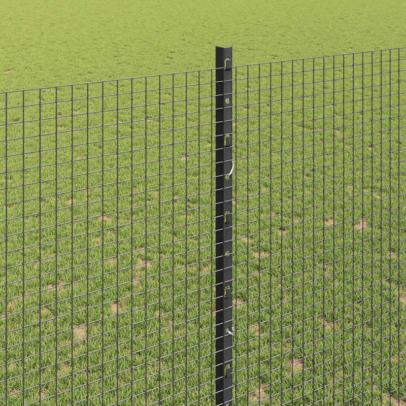vidaXL Kerítés oszlopokkal Szürke 1.5 x 10 m Acél