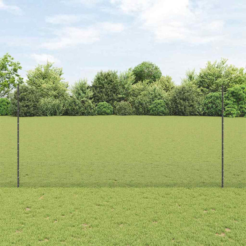 vidaXL Kerítés oszlopokkal Szürke 1.5 x 10 m Acél