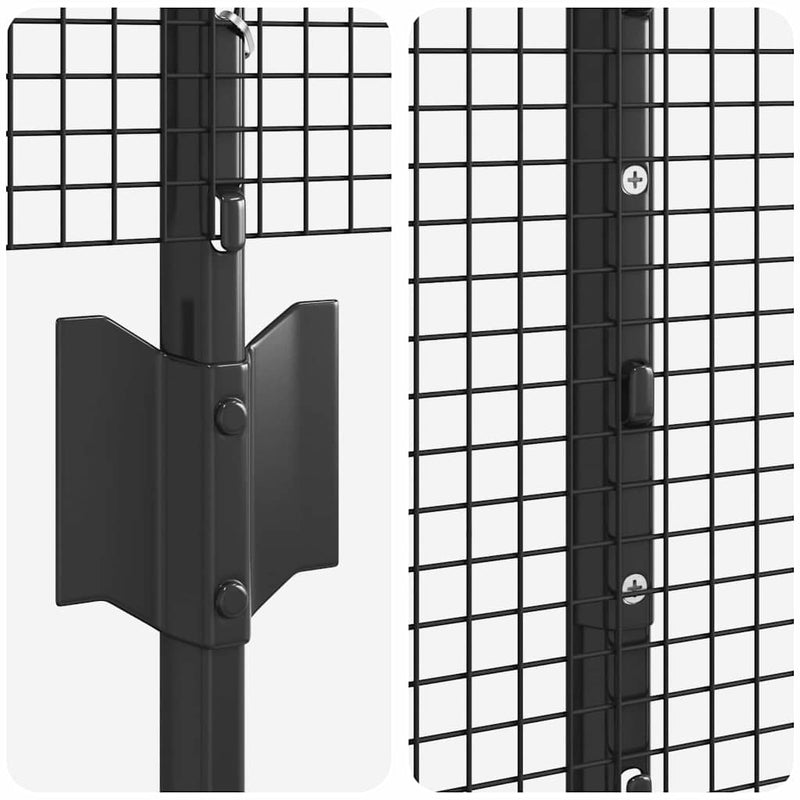 vidaXL Kerítés oszlopokkal Szürke 1.6 x 10 m Acél