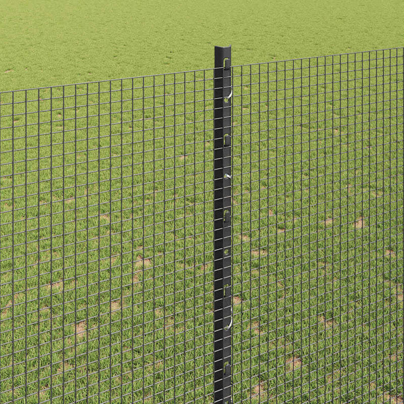 vidaXL Kerítés oszlopokkal Szürke 1.6 x 10 m Acél