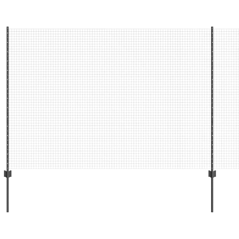 vidaXL Kerítés oszlopokkal Szürke 1.6 x 10 m Acél