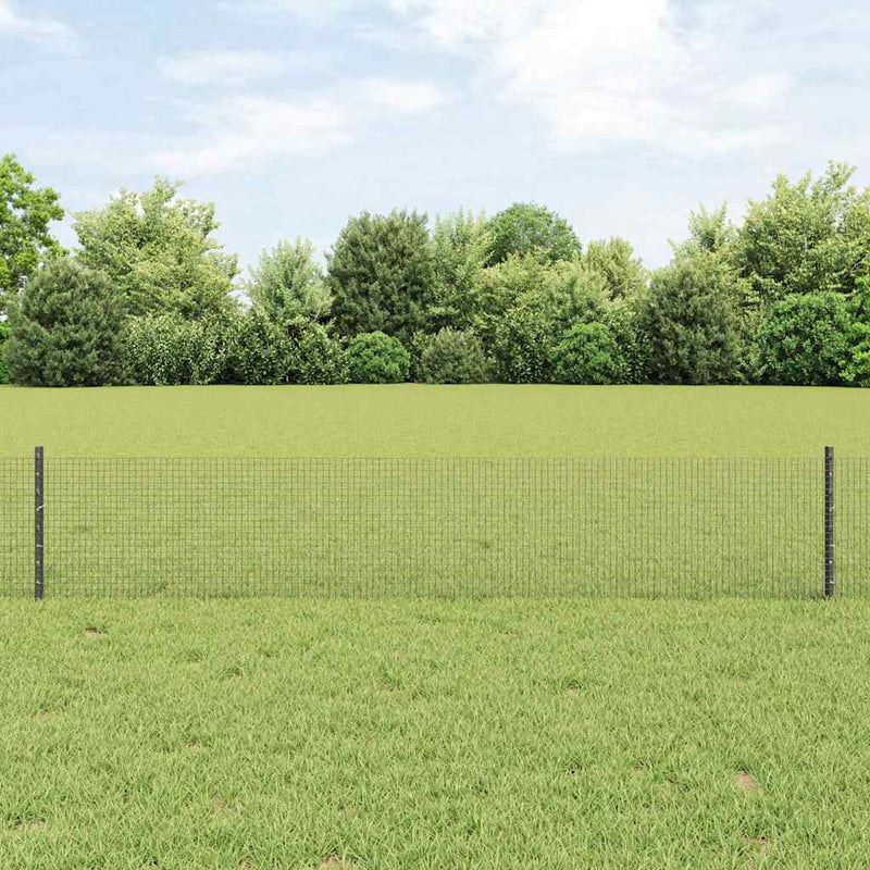 vidaXL Kerítés oszlopokkal Szürke 0,4 x 25 m Acél