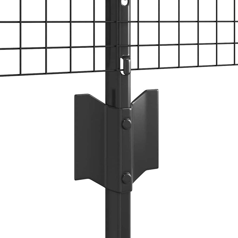 vidaXL Kerítés oszlopokkal Szürke 0,4 x 25 m Acél