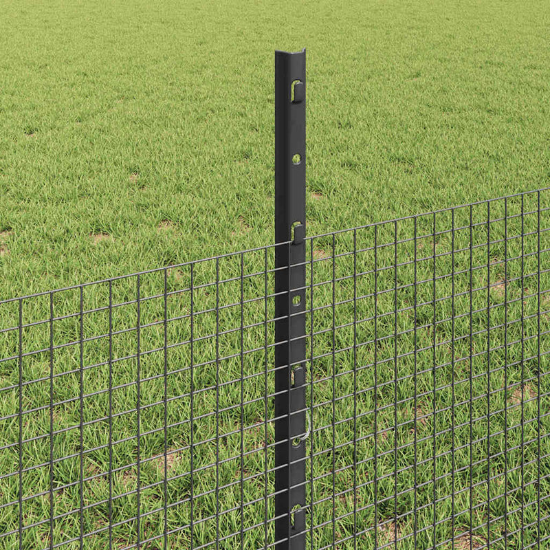 vidaXL Kerítés oszlopokkal Szürke 0.5 x 25 m Acél