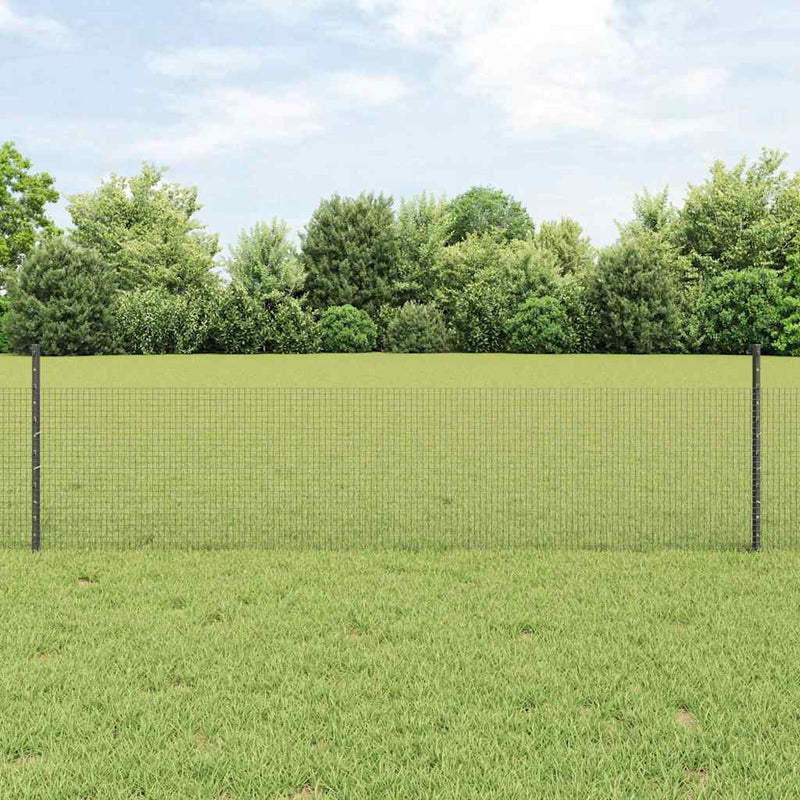 vidaXL Kerítés oszlopokkal Szürke 0.5 x 25 m Acél