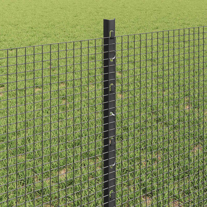 vidaXL Kerítés oszlopokkal Szürke 0,6 x 25 m Acél