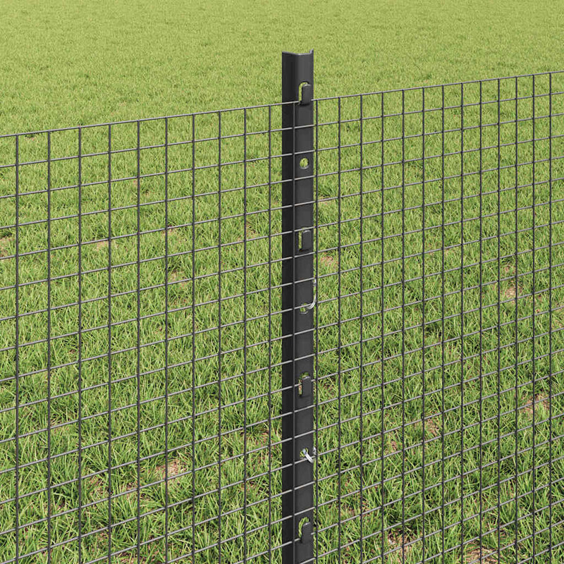 vidaXL Kerítés oszlopokkal Szürke 0,6 x 25 m Acél