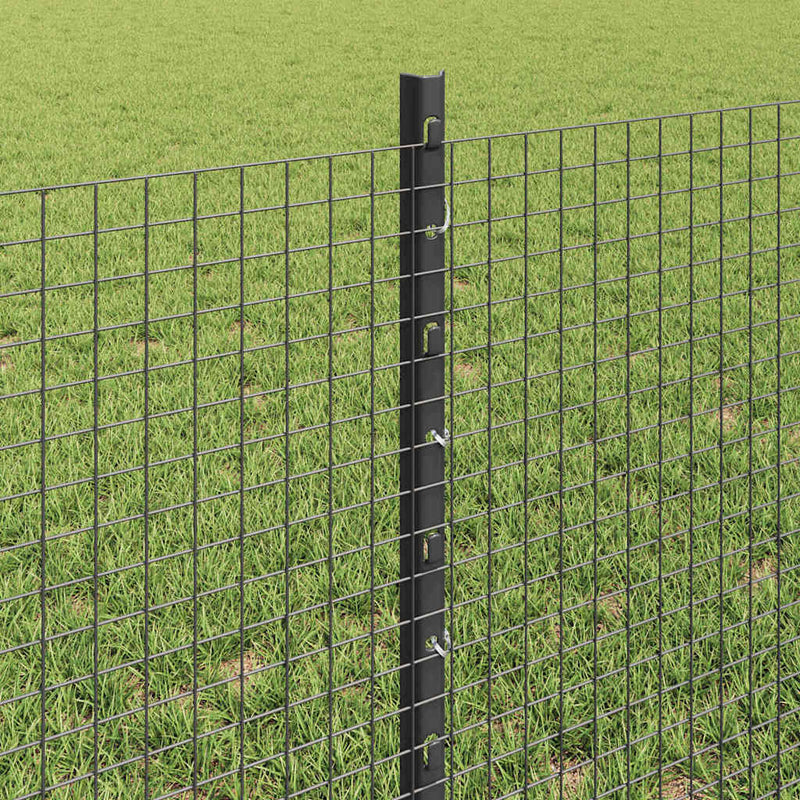 vidaXL Kerítés oszlopokkal Szürke 0,6 x 25 m Acél