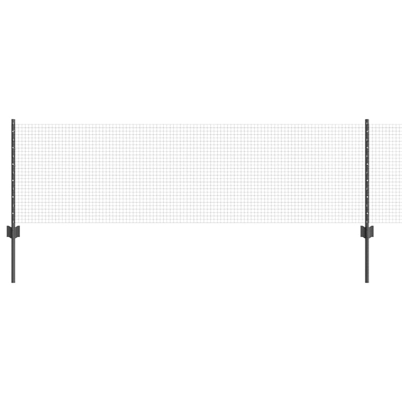 vidaXL Kerítés oszlopokkal Szürke 0,6 x 25 m Acél