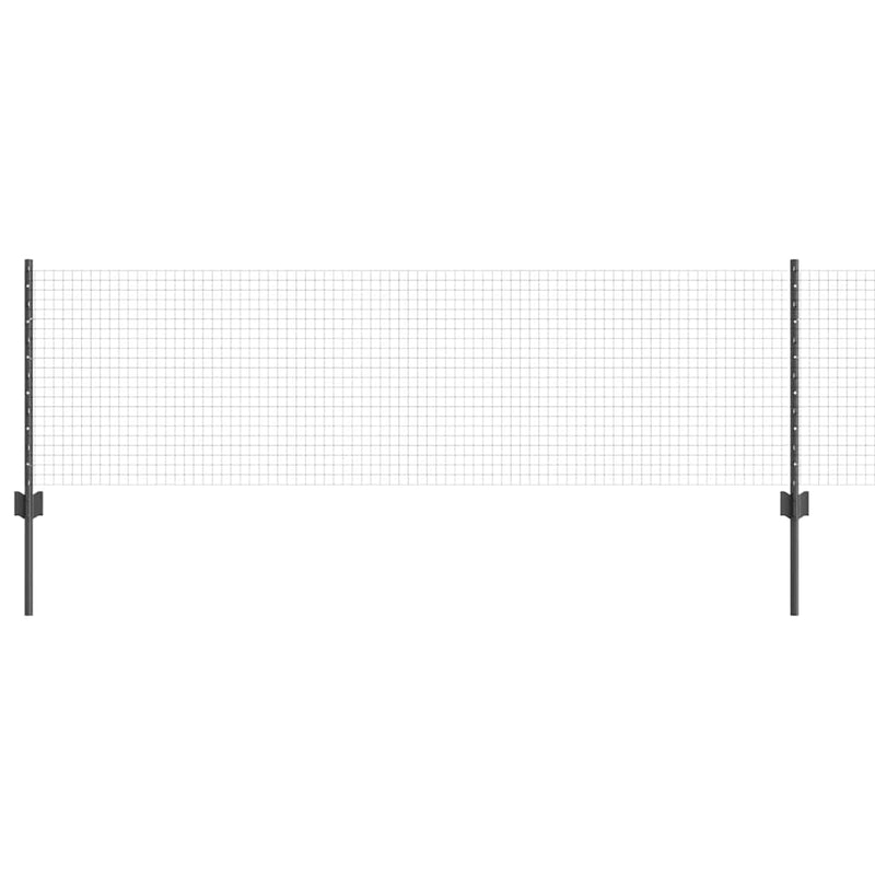vidaXL Kerítés oszlopokkal Szürke 0,6 x 25 m Acél