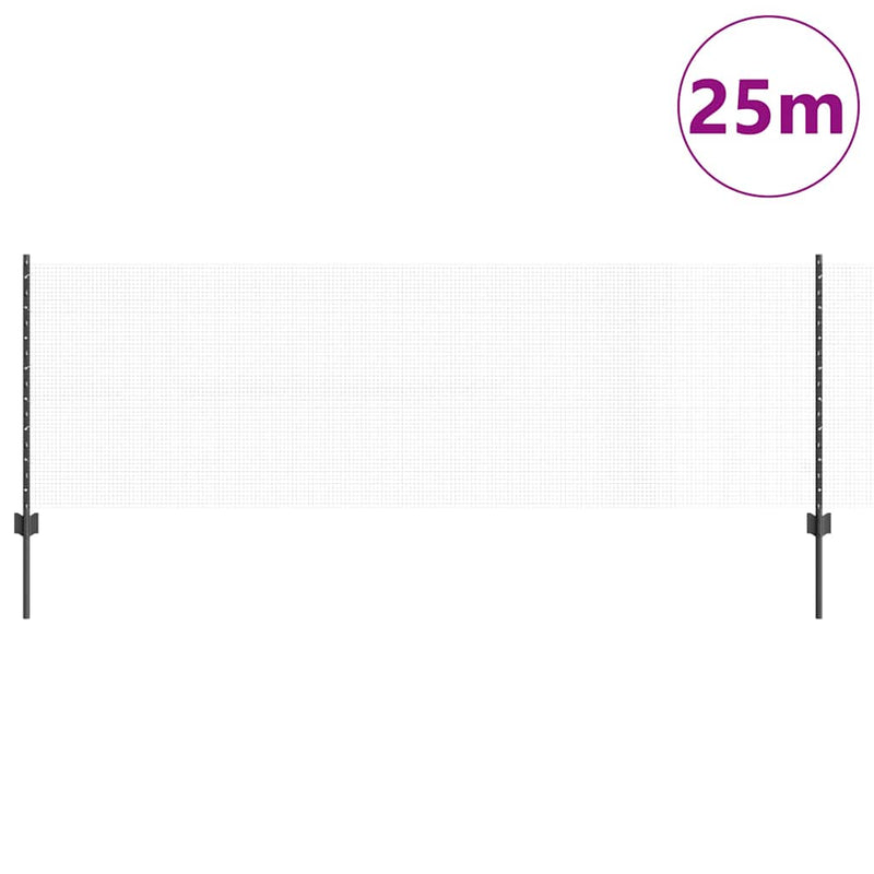vidaXL Kerítés oszlopokkal Szürke 0.8 x 25 m Acél