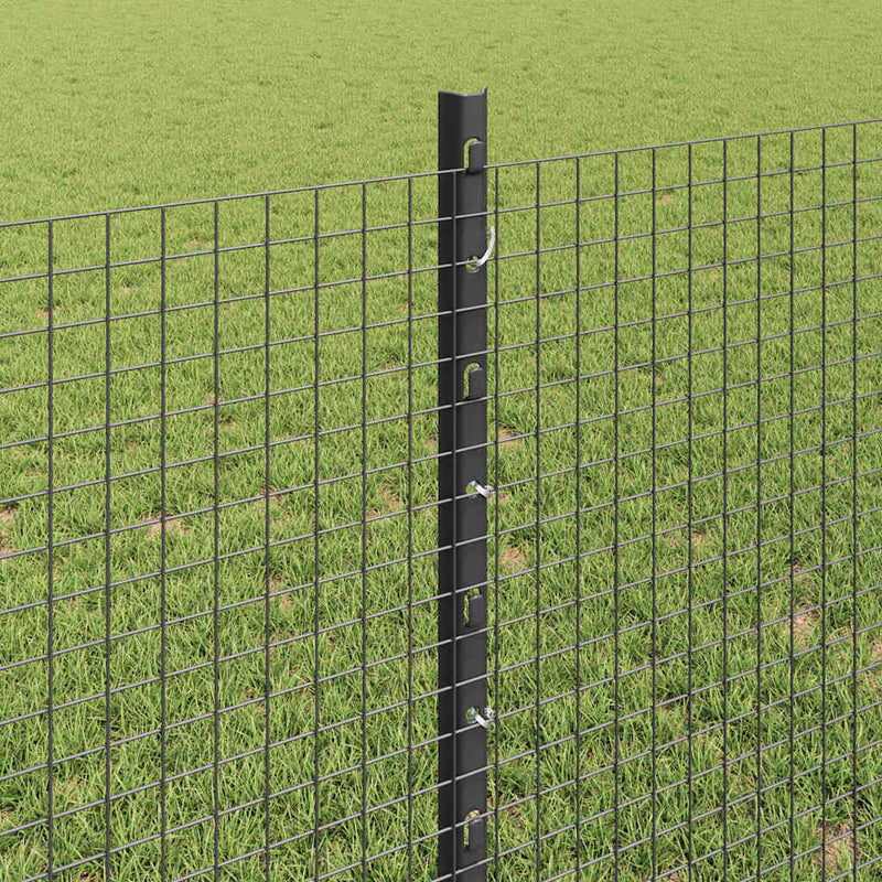 vidaXL Kerítés oszlopokkal Szürke 0.8 x 25 m Acél