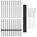 vidaXL Kerítés oszlopokkal Szürke 1.2 x 25 m Acél