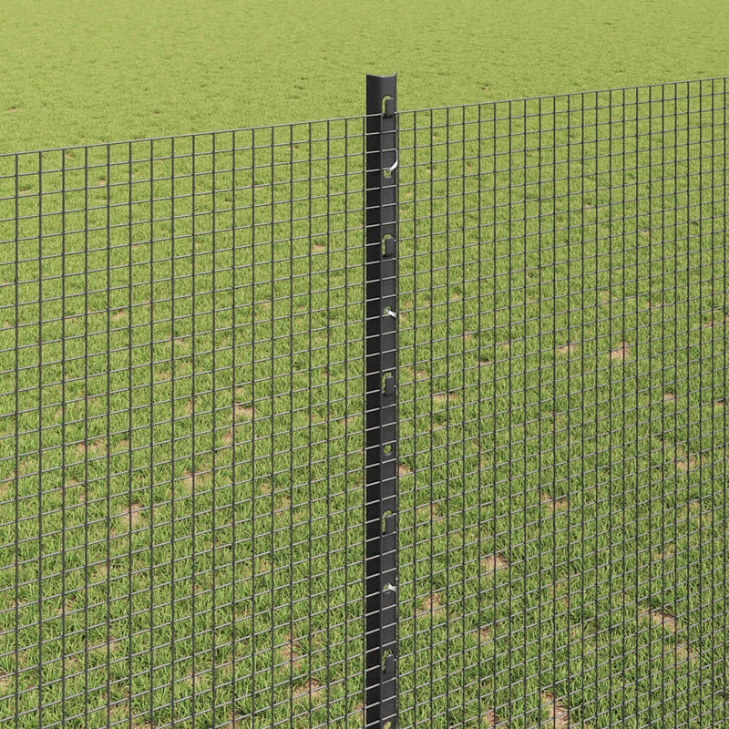 vidaXL Kerítés oszlopokkal Szürke 1.4 x 25 m Acél