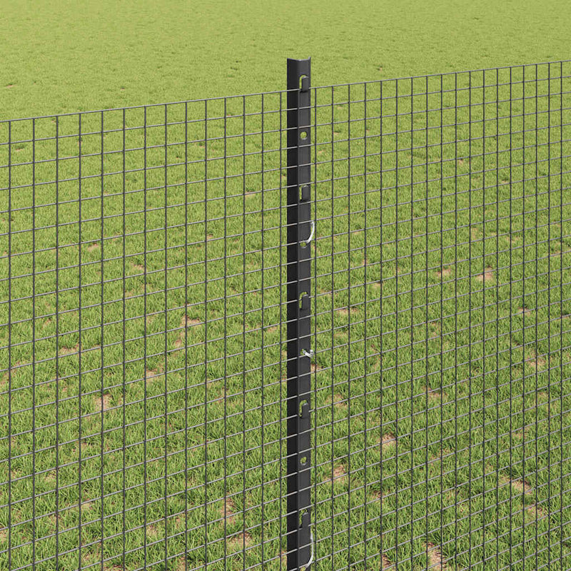 vidaXL Kerítés oszlopokkal Szürke 1.4 x 25 m Acél