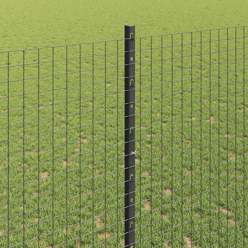 vidaXL Kerítés oszlopokkal Szürke 1.4 x 25 m Acél